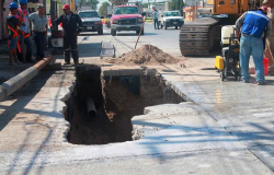 Comapa y Obras Públicas reparan caído en Reynosa