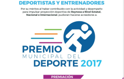 Abre Gobierno Municipal Convocatoria al Premio Municipal del Deporte 2017