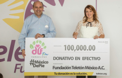 Entrega Mariana Gómez donativo de tamaulipecos a Teletón