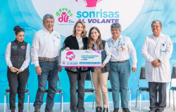 Mariana Gómez da inicio al programa sonrisas al volante en hospitales de Tamaulipas.