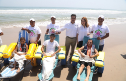 Gobierno de Tamaulipas convierte Miramar en la primera playa incluyente del Golfo de México.