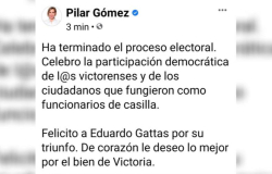 Reconoce Pilar Gómez, Triunfo de Lalo Gattas.