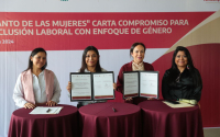 Firman carta compromiso Municipio y Estado para impulsar a mujeres en sector laboral